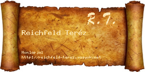 Reichfeld Teréz névjegykártya